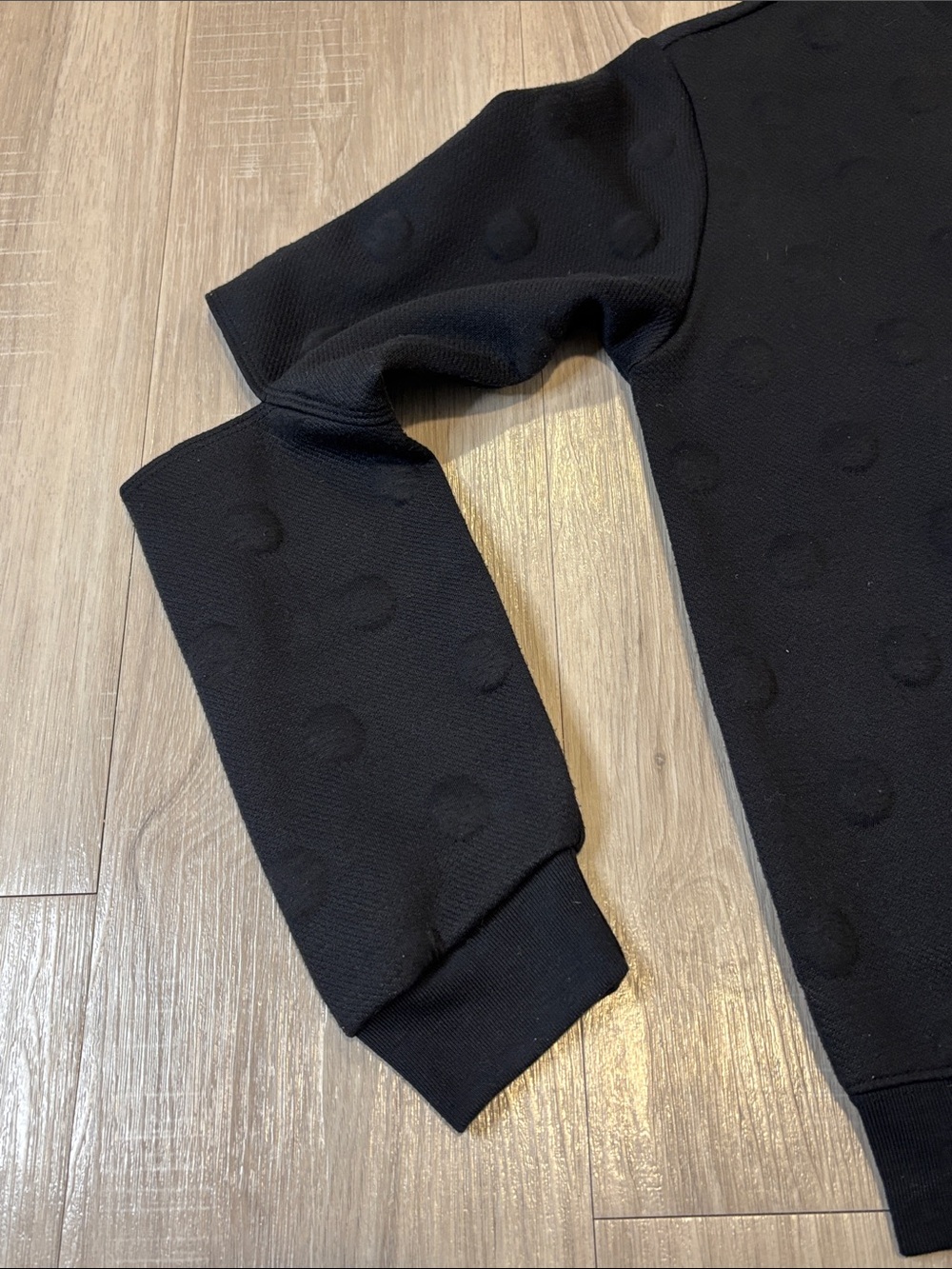 JoyLab Black Textured Dot Sweatshirt Size Small - Picture 6 of 10